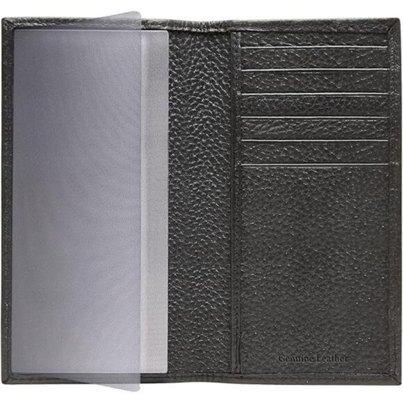 Genuine Leather Checkbook Cover For Women & Men - Checks Card Wallet RFID - Picture 7 of 7